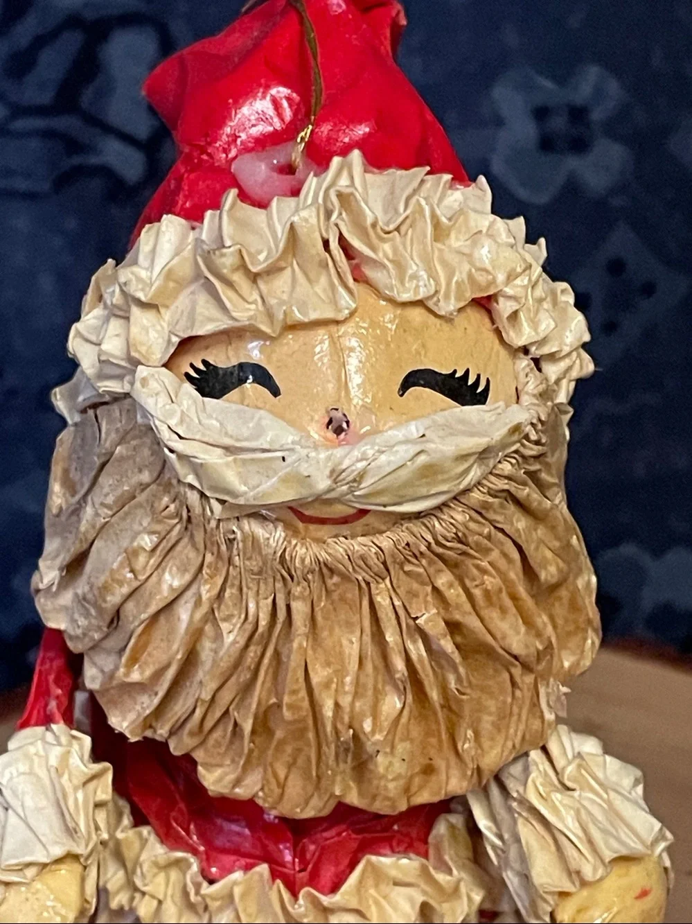 Vintage Paper Mache Mr. Santa Claus ornament Taiwan